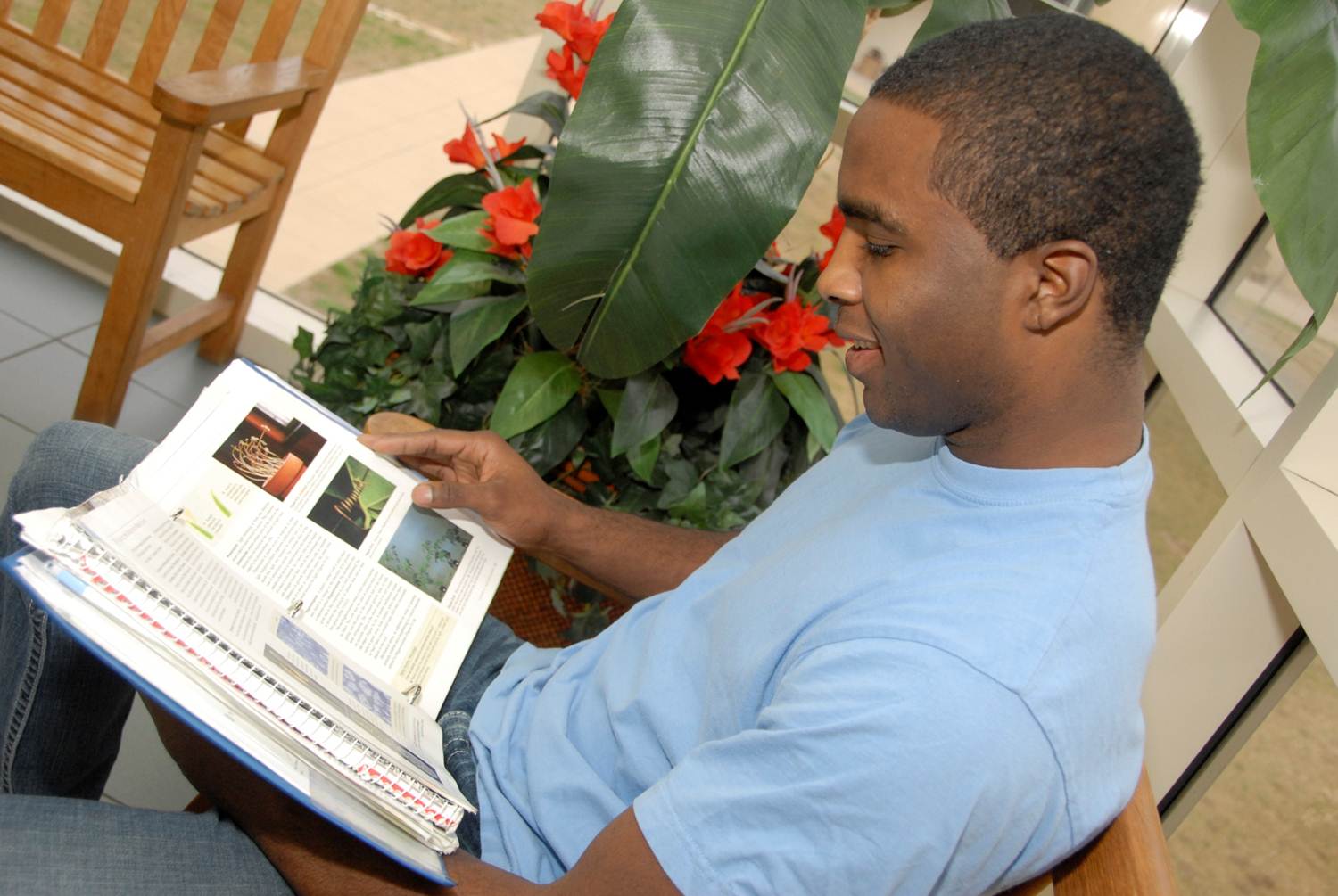 young man reading