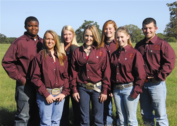 Show Team Members (L-R): Joe Eatmon - Fairfield, Lani Griffin - Carthage (fall), Jackie Cole - Cushing, Tanya Richardson - Jewett (fall), Alisha Tubbs - Martins Mill (fall) , Jessica Woodruff - Athens (fall), Wade Elliot - Fairfield (fall), not pictured are spring members Jamie Curtis - Texarkana, and Crystal Davidson - Fruitvale.