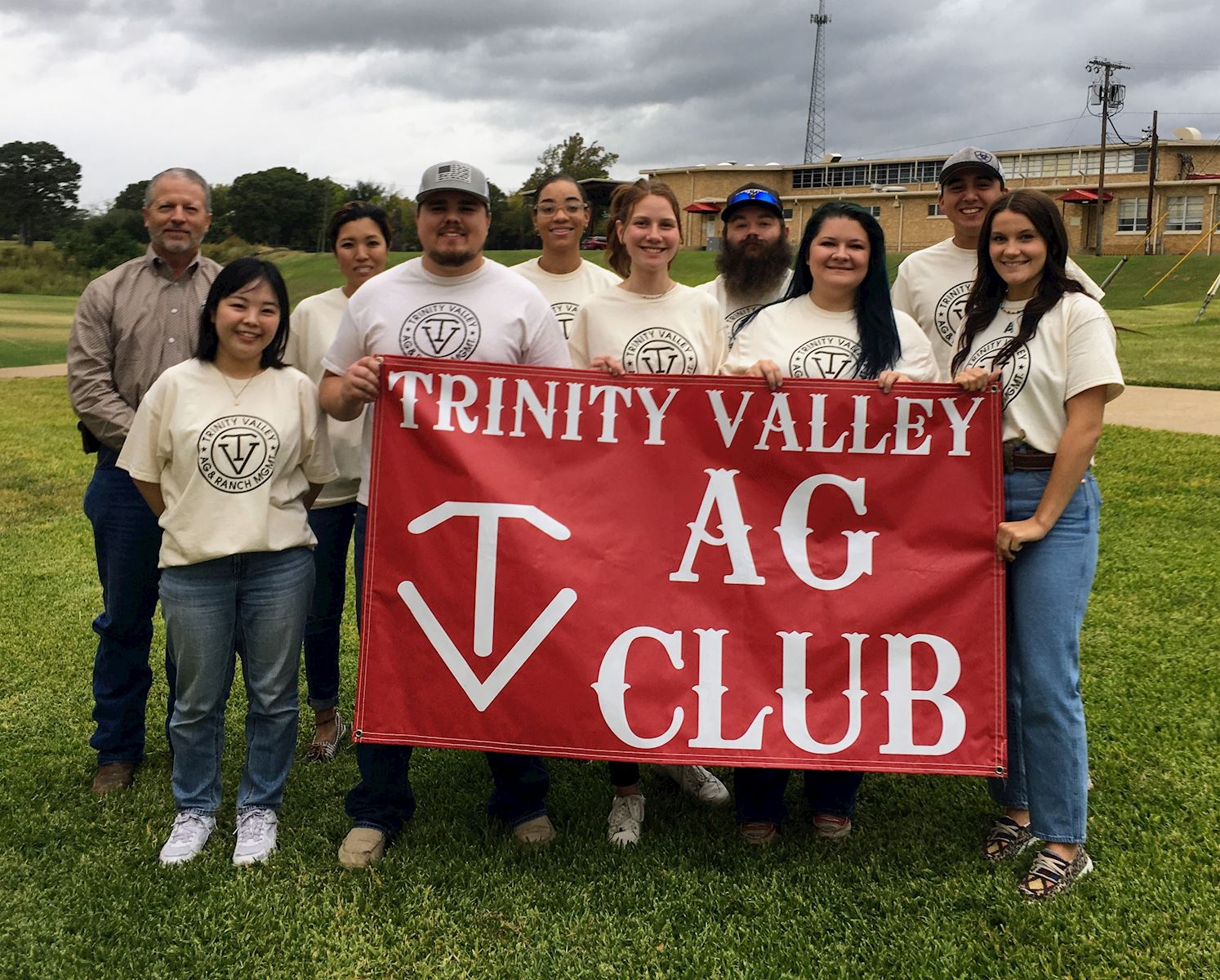 2022-2023 TVCC Ag Club Photo. From left to right, Marc Robinson-Advisor, Momiji Ohyama, Akani Cote, Dalton Beasley-Treasurer, Azja Hughes, Carolyne Savage-Secretary, Bobby Young, Deana Evans-Reporter, Filberto Flores-Vice President, and Alexa Wilcoxson-President.