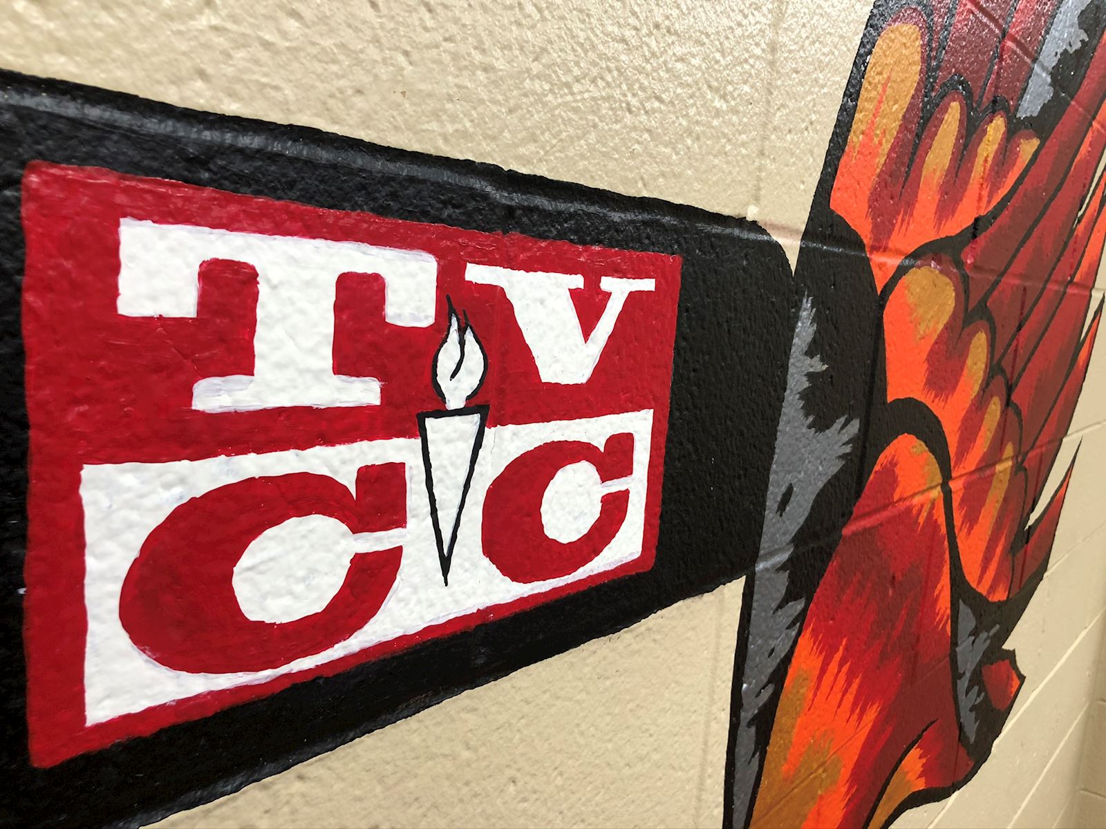 Trinity Valley logo on mural