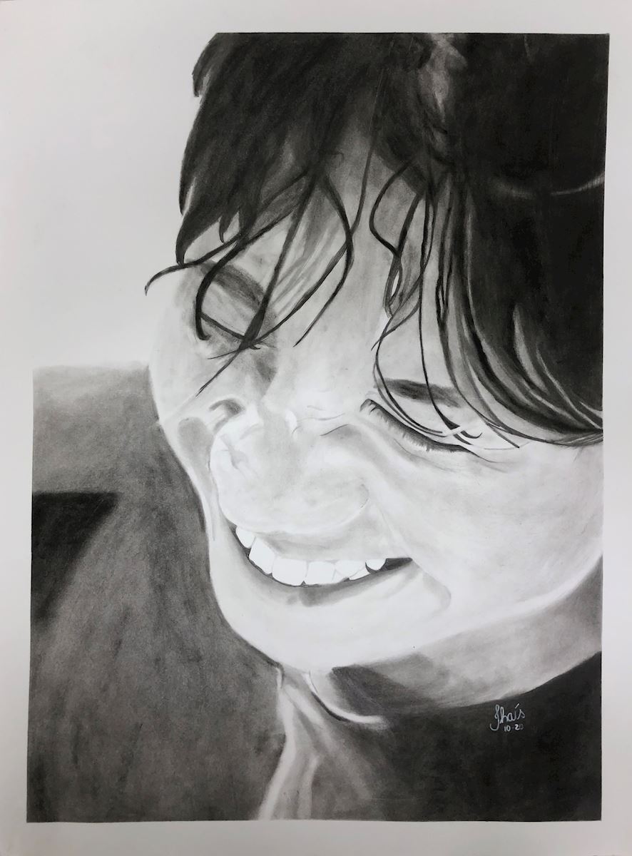 Graphite drawing of student