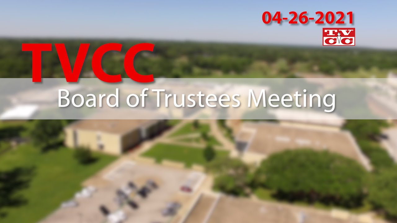 Board of Trustees Meeting April 26th, 2021 - YouTube Link                                                                                   