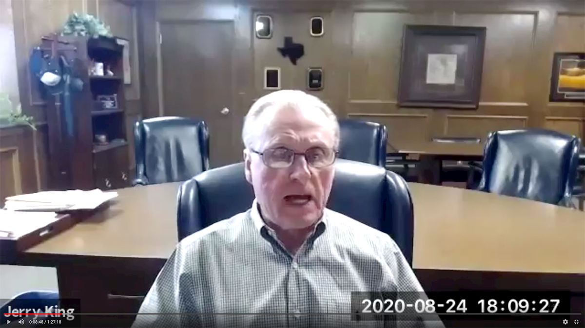 Dr. Jerry King sitting at his desk on Zoom session                                                                                          