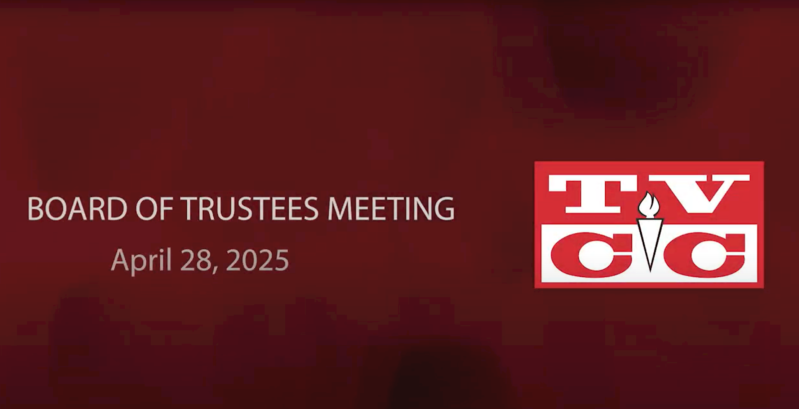 Regular Board of Trustees Meeting , Monday,  April 28, 2025                                                                                 