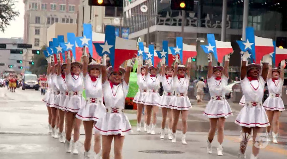 Cardettes marching in State Fair of Texas Opening Day Parade