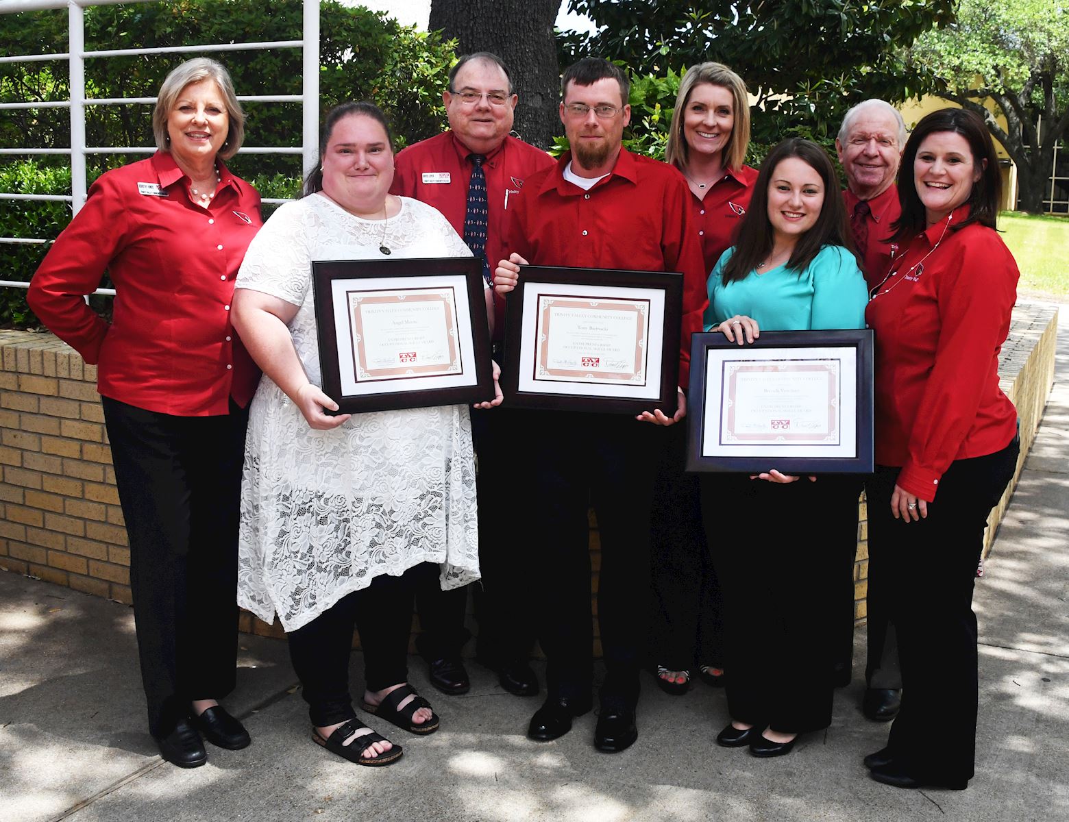 L-R: TVCC Management Instructor Dorothy Hetmer-Hinds, Angel Moore, Business and Computer Science Division Chair David Loper, Tony Biernacki, Business Instructor Lindsay Simmons, Brenda Votolato, Economics Instructor Ron Camp, Business Instructor Kristen Stovall.