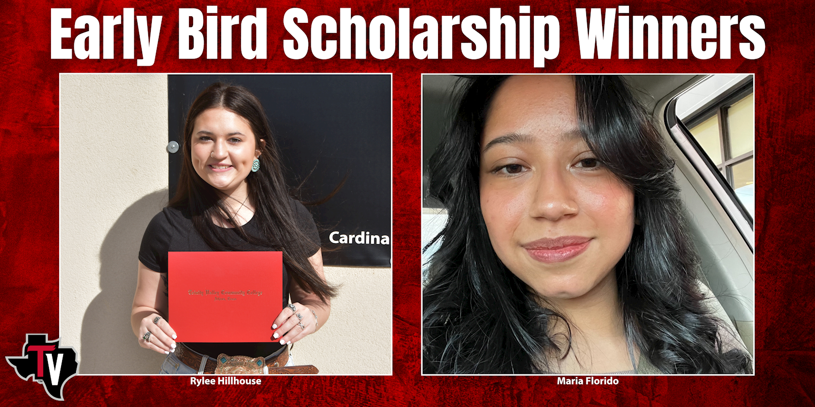 TVCC Advising Center is excited to announce the two winners of the Early Bird Scholarship drawing: Rylee Hillhouse and Maria Florido.       