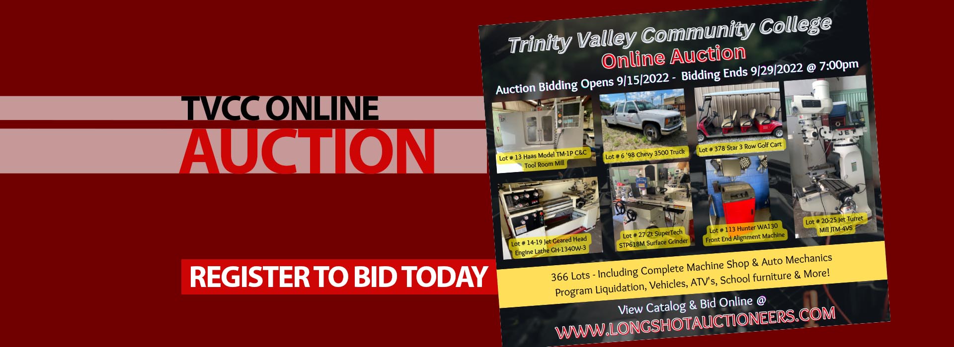 TVCC Online Auction - Register to bid today