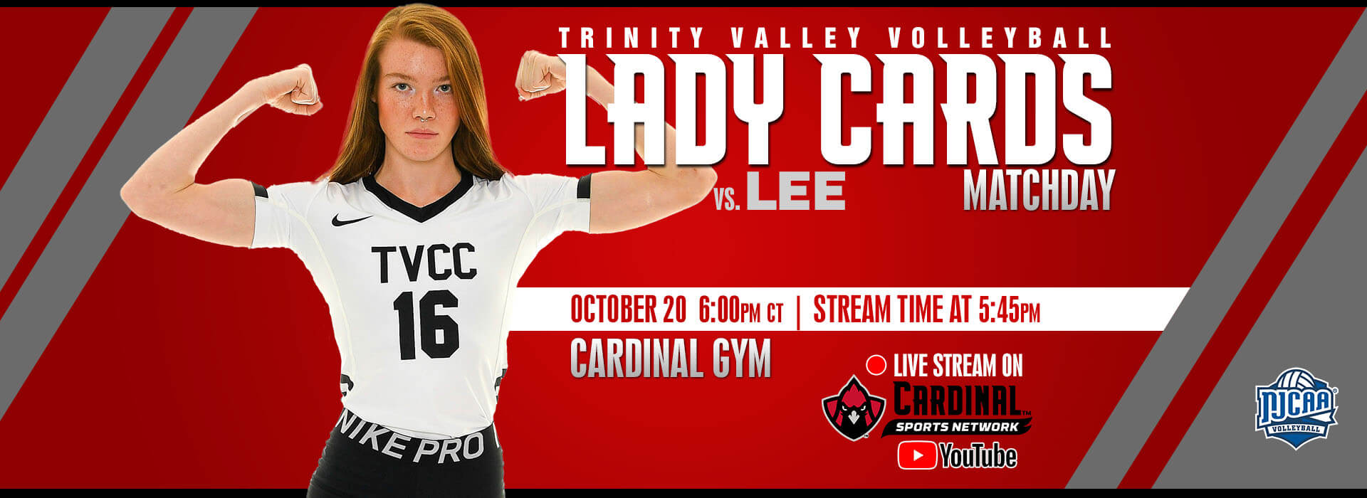 Lady Cards vs. Lee - Matchday October 20, 6:00pm. Stream time at 5:45pm.