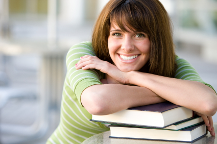 Girl getting ready to take test