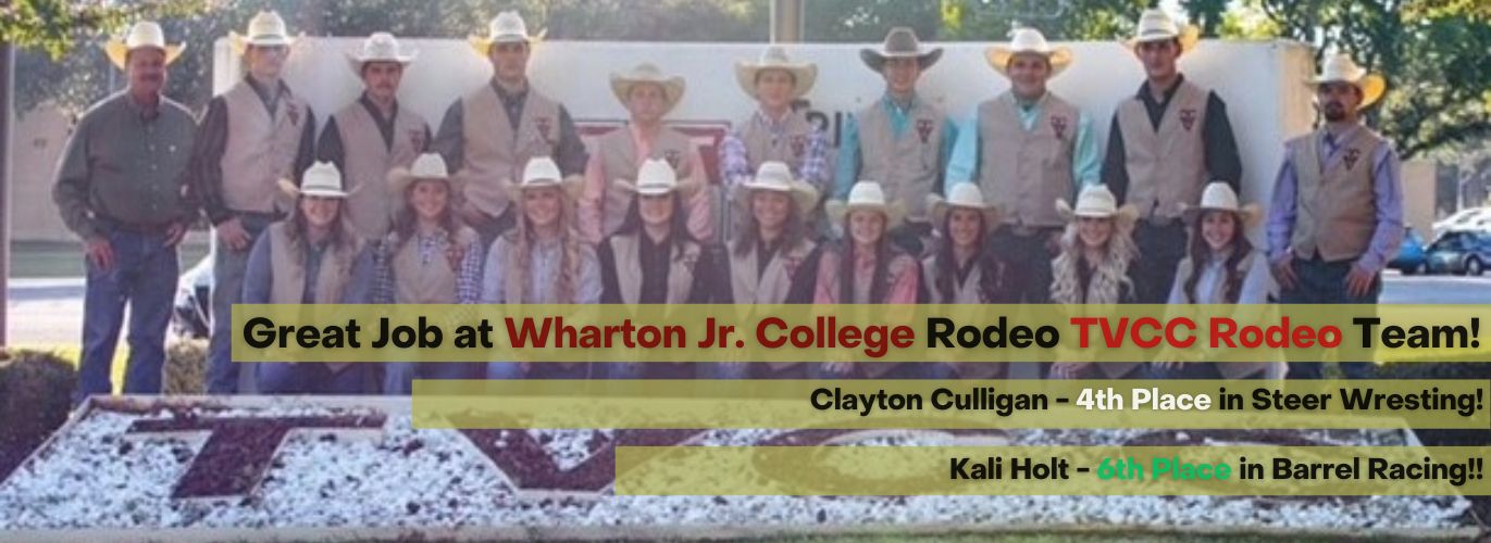 Congratulations on Wharton Jr College Rodeo Results TVCC Rodeo Team!