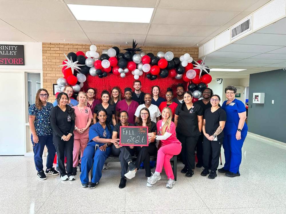 group of trinity valley community college students posing for a photo