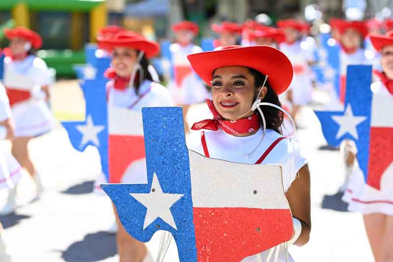 Cardettes in a parade at the Texas State Fair