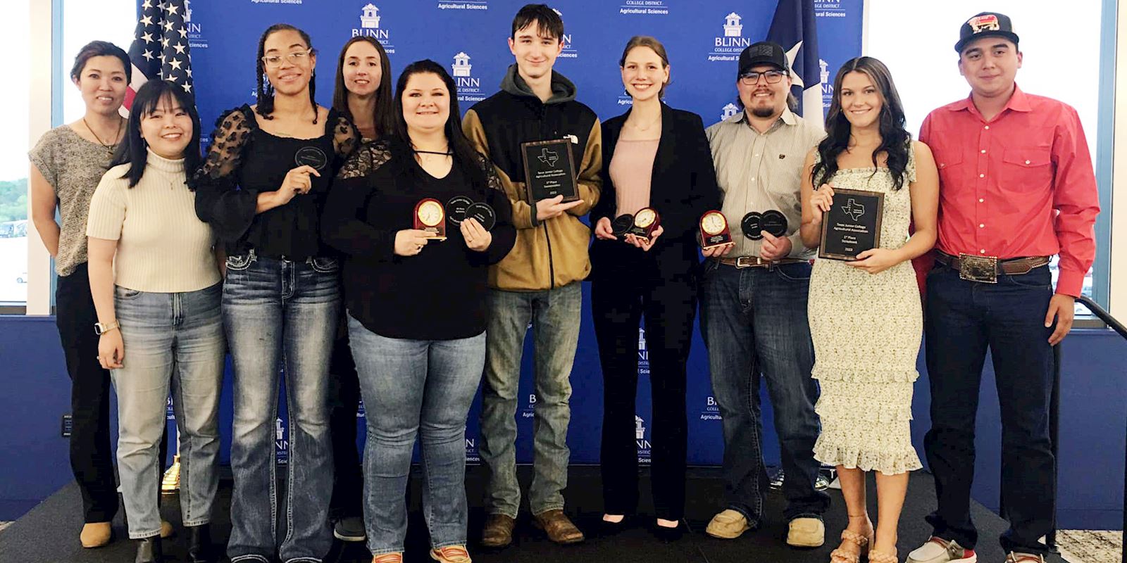 From left to right: Akane Cote, Momiji Ohyama, Azja Harmon, Hailey Mann, Deana Evans, Hunter Standridge, Carolyne Savage, Dalton Beasley, Alexa Wilcoxson, and Filberto Jaurez.